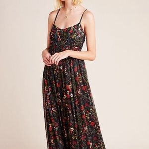 Anthropologie Massima Pleated Floral Maxi